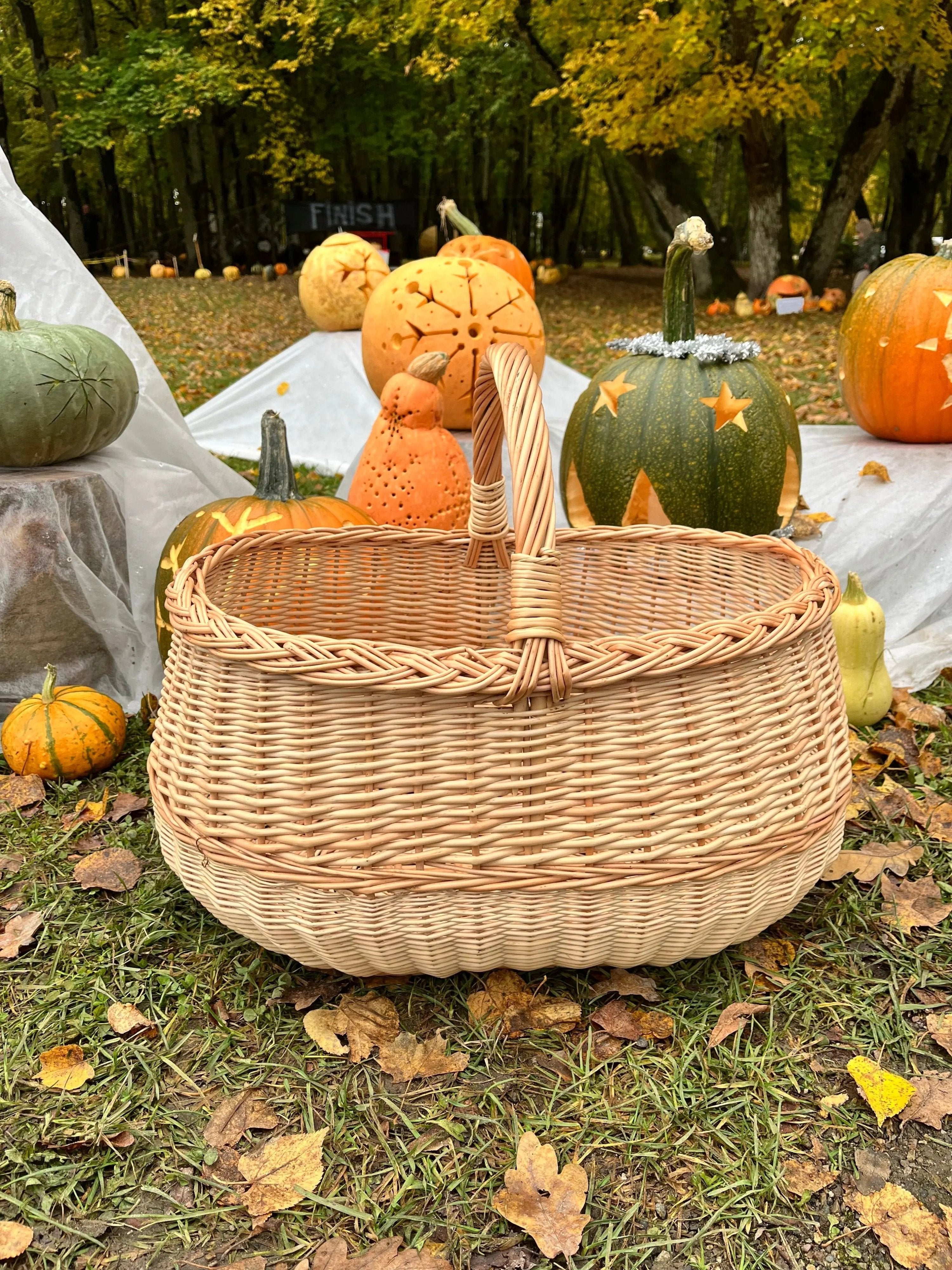 Extra Large Wicker Basket – Handwoven Oval Willow Storage Container - NaturelyWoven