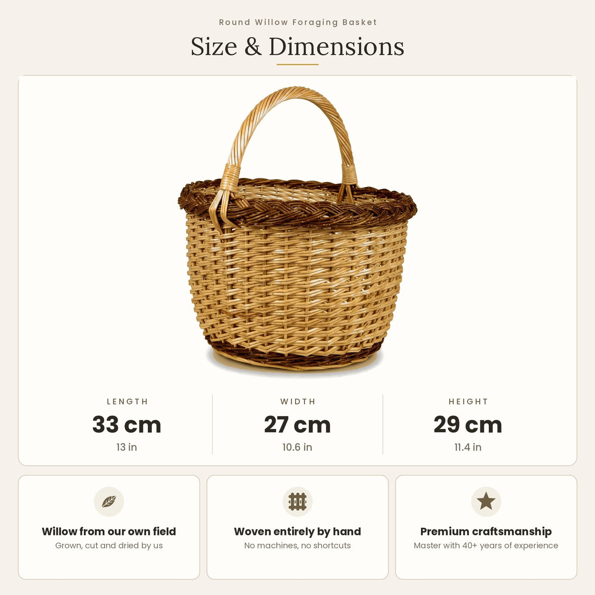 Pintinės matmenys: ilgis 33 cm, plotis 27 cm, aukštis 29 cm
