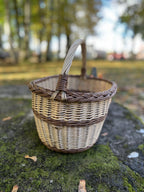 Didelė pikniko pintinė su aukšta rankena