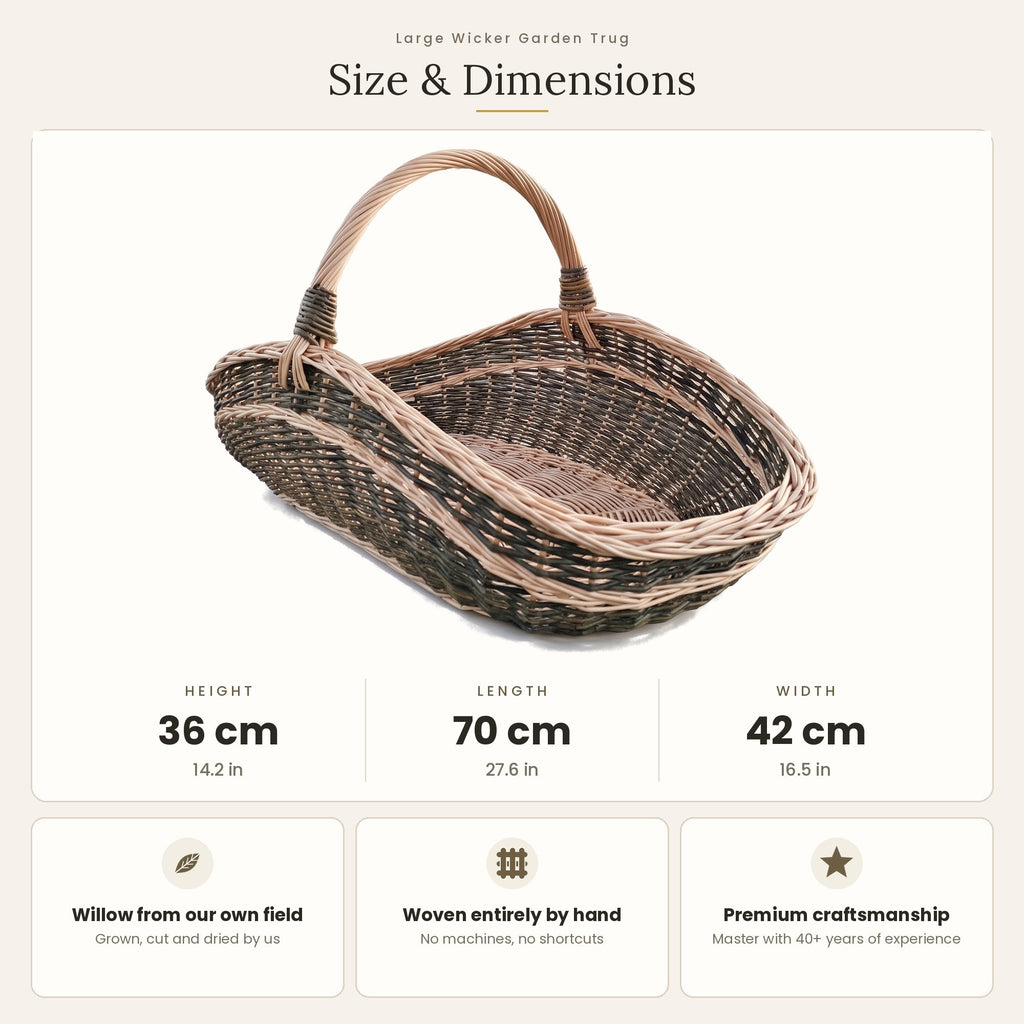 Sodo pintinės matmenys: aukštis 36 cm, ilgis 70 cm, plotis 42 cm