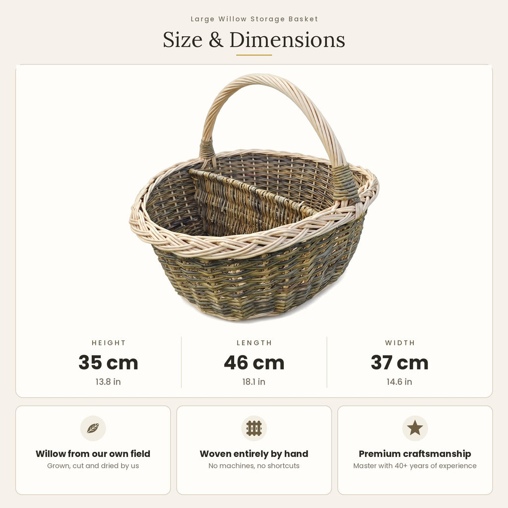 Turgaus pintinės su pertvara matmenys: aukštis 35 cm, ilgis 46 cm, plotis 37 cm