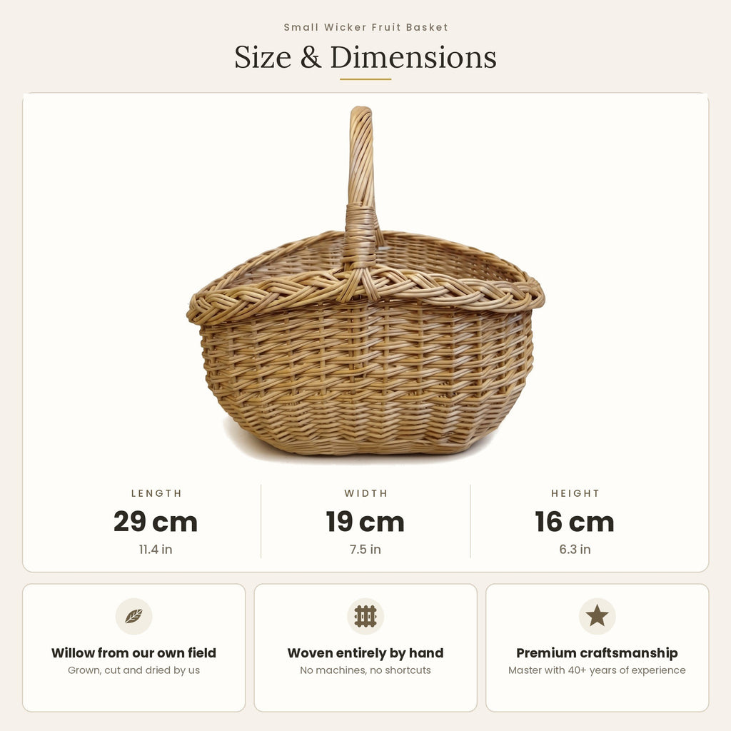 Pintinės matmenys: ilgis 29 cm, plotis 19 cm, aukštis 16 cm