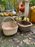 Rectangular Wicker Basket with Braided Handle