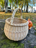 Artisan Wicker Basket – Handwoven Willow Rustic Storage Basket With Braided Handle - NaturelyWoven