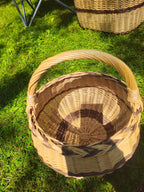 Artisan Wicker Basket – Handwoven Willow Rustic Storage Basket With Braided Handle - NaturelyWoven