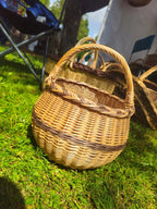Artisan Wicker Basket – Handwoven Willow Rustic Storage Basket With Braided Handle - NaturelyWoven