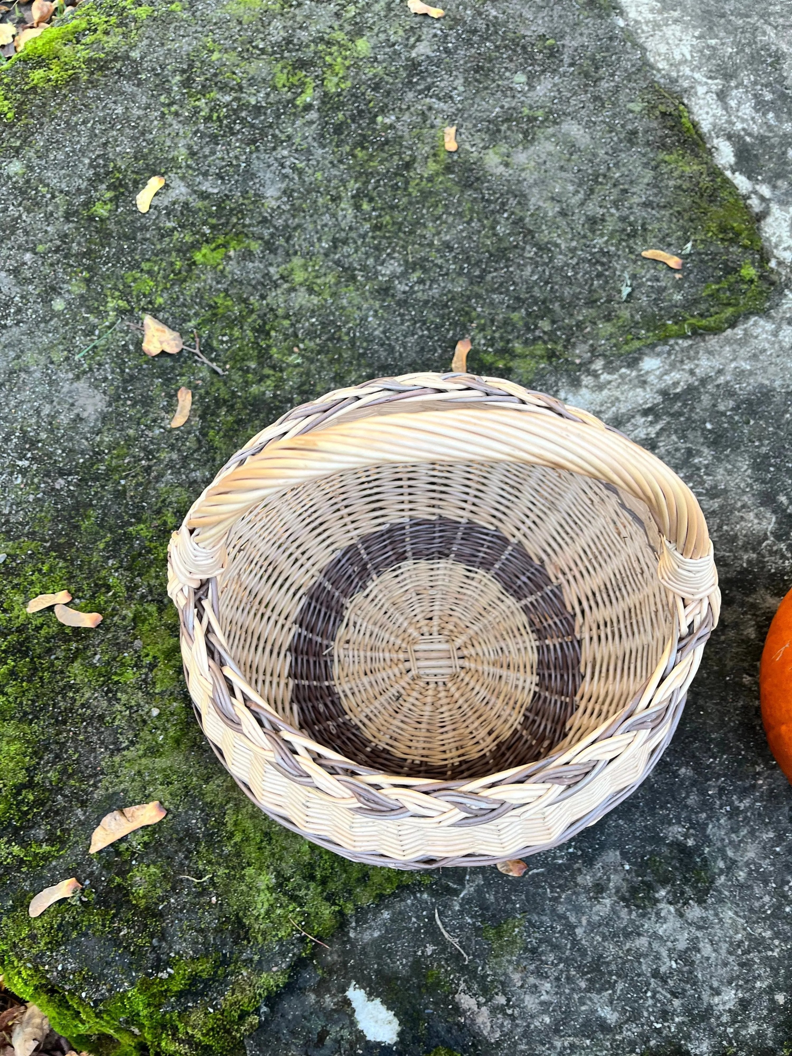 Artisan Wicker Basket – Handwoven Willow Rustic Storage Basket With Braided Handle - NaturelyWoven