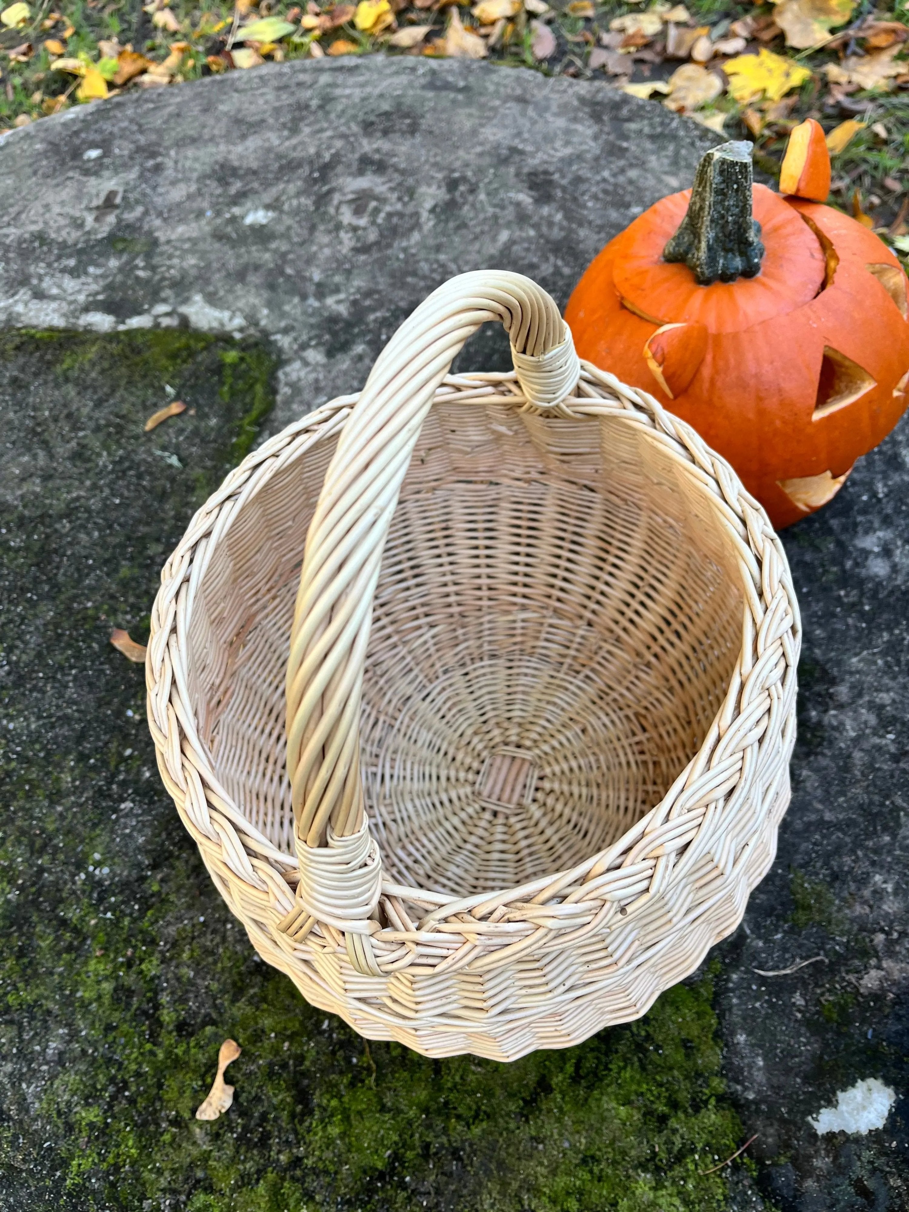 Artisan Wicker Basket – Handwoven Willow Rustic Storage Basket With Braided Handle - NaturelyWoven