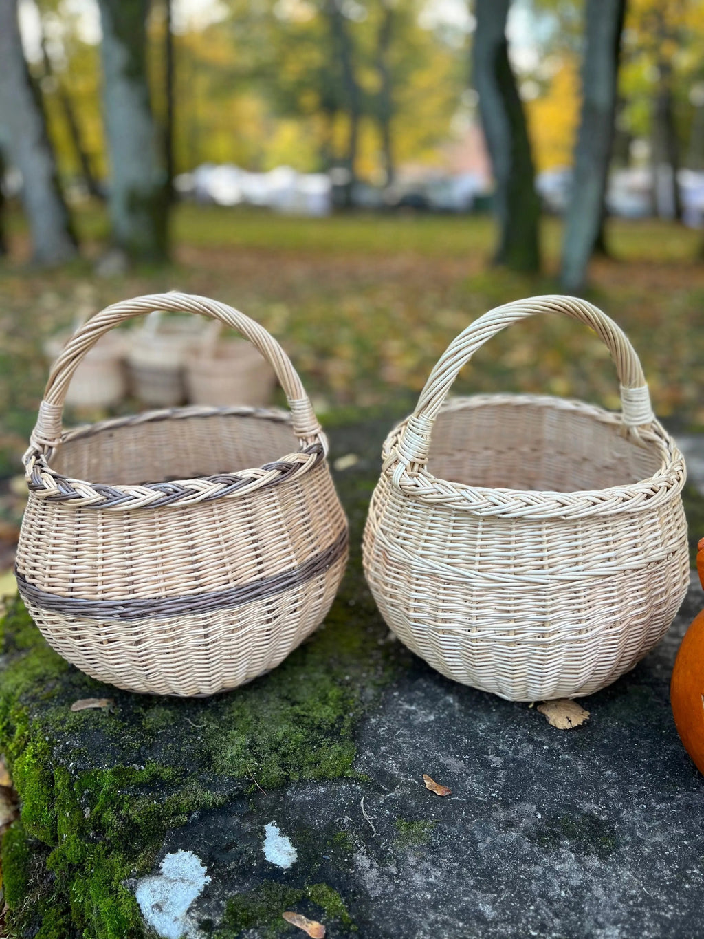 Artisan Wicker Basket – Handwoven Willow Rustic Storage Basket With Braided Handle - NaturelyWoven