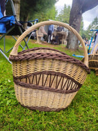 Dekoratyvinė pintinė, Auksinė / ruda — rankų darbo vytelių pintinė