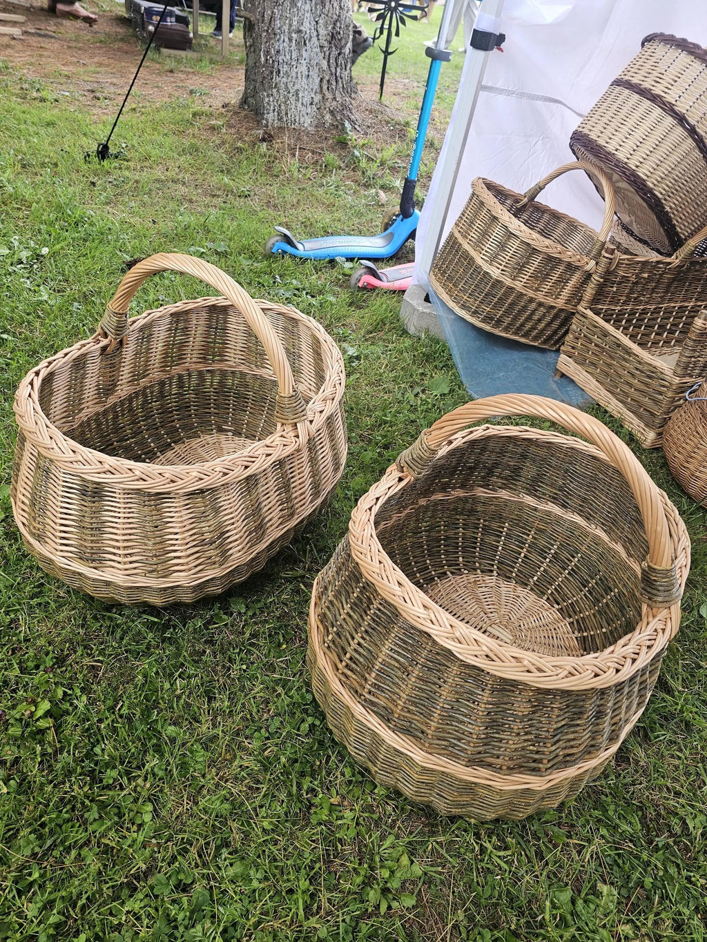 Extra Large Wicker Basket – Handwoven Oval Willow Storage Container - NaturelyWoven