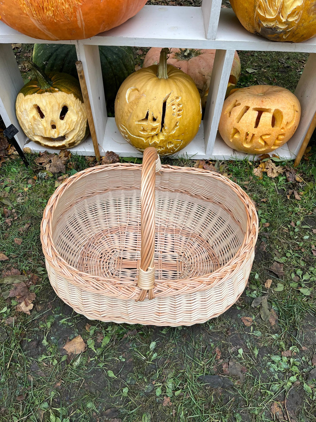 Extra Large Wicker Basket – Handwoven Oval Willow Storage Container - NaturelyWoven