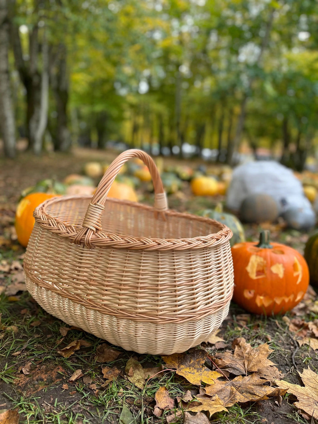 Extra Large Wicker Basket – Handwoven Oval Willow Storage Container - NaturelyWoven