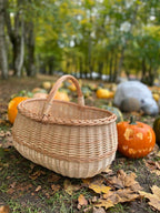 Extra Large Wicker Basket – Handwoven Oval Willow Storage Container - NaturelyWoven