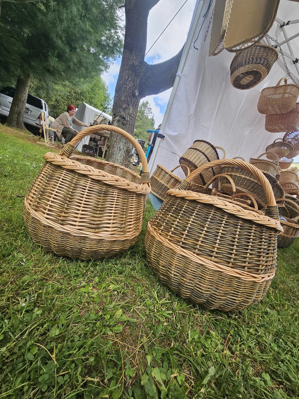 Extra Large Wicker Basket – Handwoven Oval Willow Storage Container - NaturelyWoven