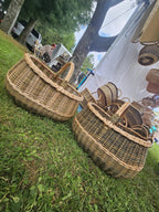 Extra Large Wicker Basket – Handwoven Oval Willow Storage Container - NaturelyWoven