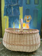 Extra Large Wicker Basket – Handwoven Oval Willow Storage Container - NaturelyWoven