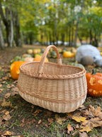 Extra Large Wicker Basket – Handwoven Oval Willow Storage Container - NaturelyWoven
