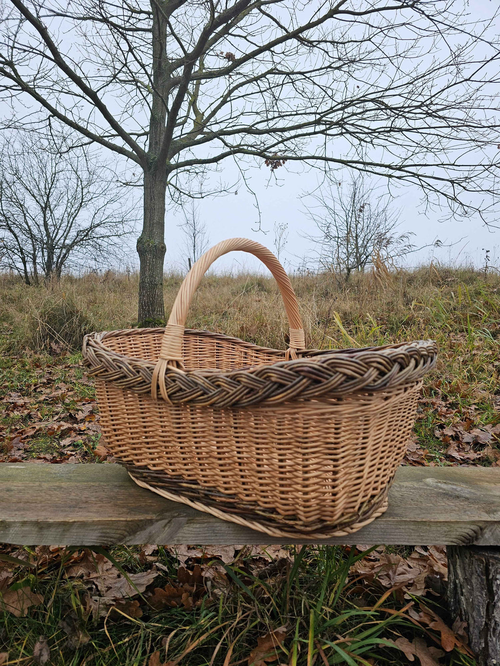 Wicker basket 014r - NaturelyWoven wicker - handmade