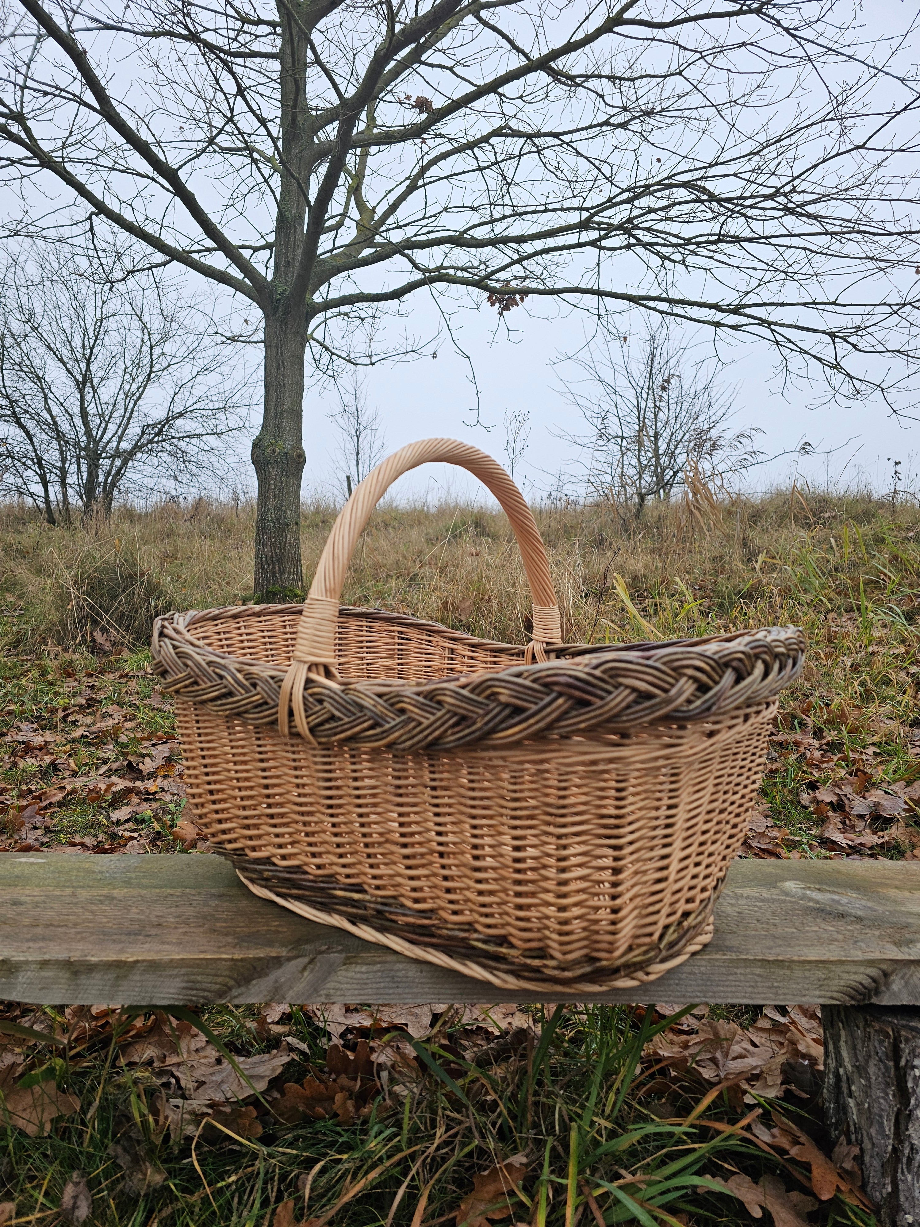 Extra Large Wicker Basket – Handwoven Willow Storage Basket with Handle - NaturelyWoven