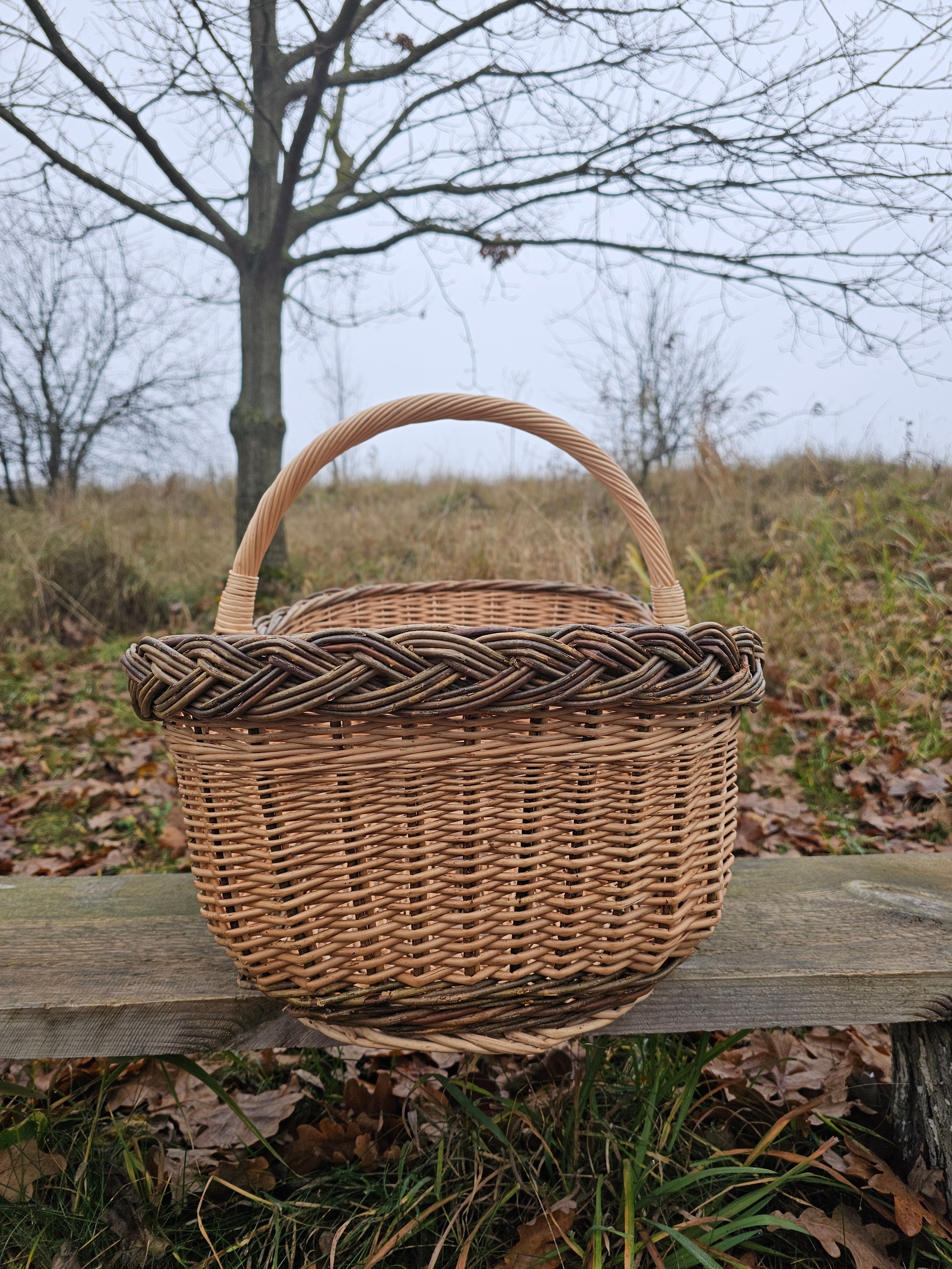 Extra Large Wicker Basket – Handwoven Willow Storage Basket with Handle - NaturelyWoven