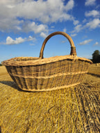 Extra Large Wicker Basket – Rustic Willow Basket With Sturdy Handle - NaturelyWoven