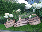 Extra - Large Willow Trug – Handwoven Two - Tone Rustic Harvest Basket - NaturelyWoven