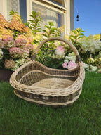 Extra - Large Willow Trug – Handwoven Two - Tone Rustic Harvest Basket - NaturelyWoven