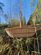 Ypač didelė auksinė malkų pintinė, Auksinė / rausva — rankų darbo vytelių pintinė