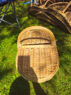 Handmade Picnic Basket – Large Wicker Double Lid Foraging & Herb Gathering - NaturelyWoven