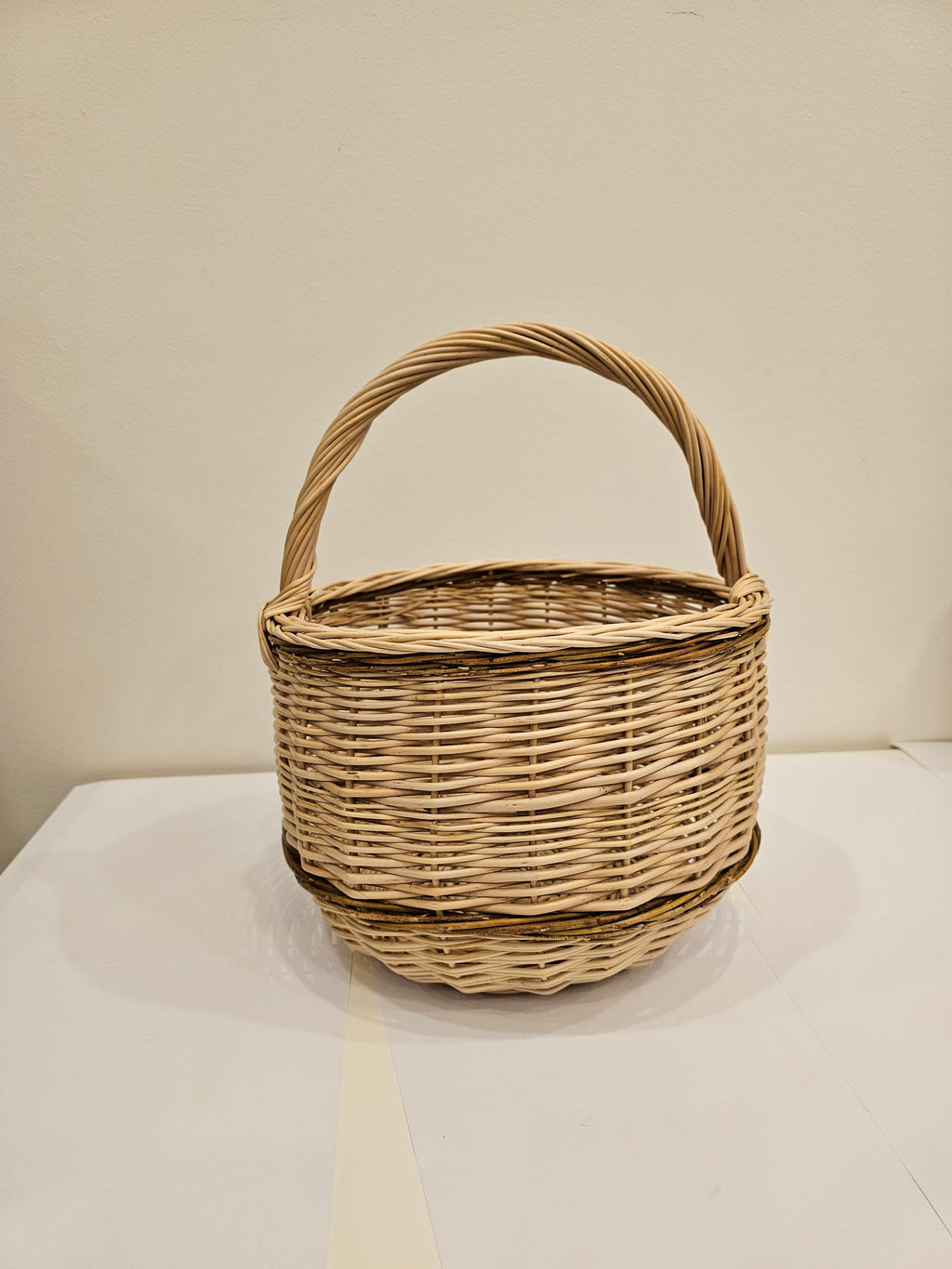 Handmade Wicker Basket - Natural Willow Basket with Handle for Foraging & Storage - NaturelyWoven