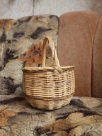 Handmade Wicker Basket - Natural Willow Basket with Handle for Foraging & Storage - NaturelyWoven