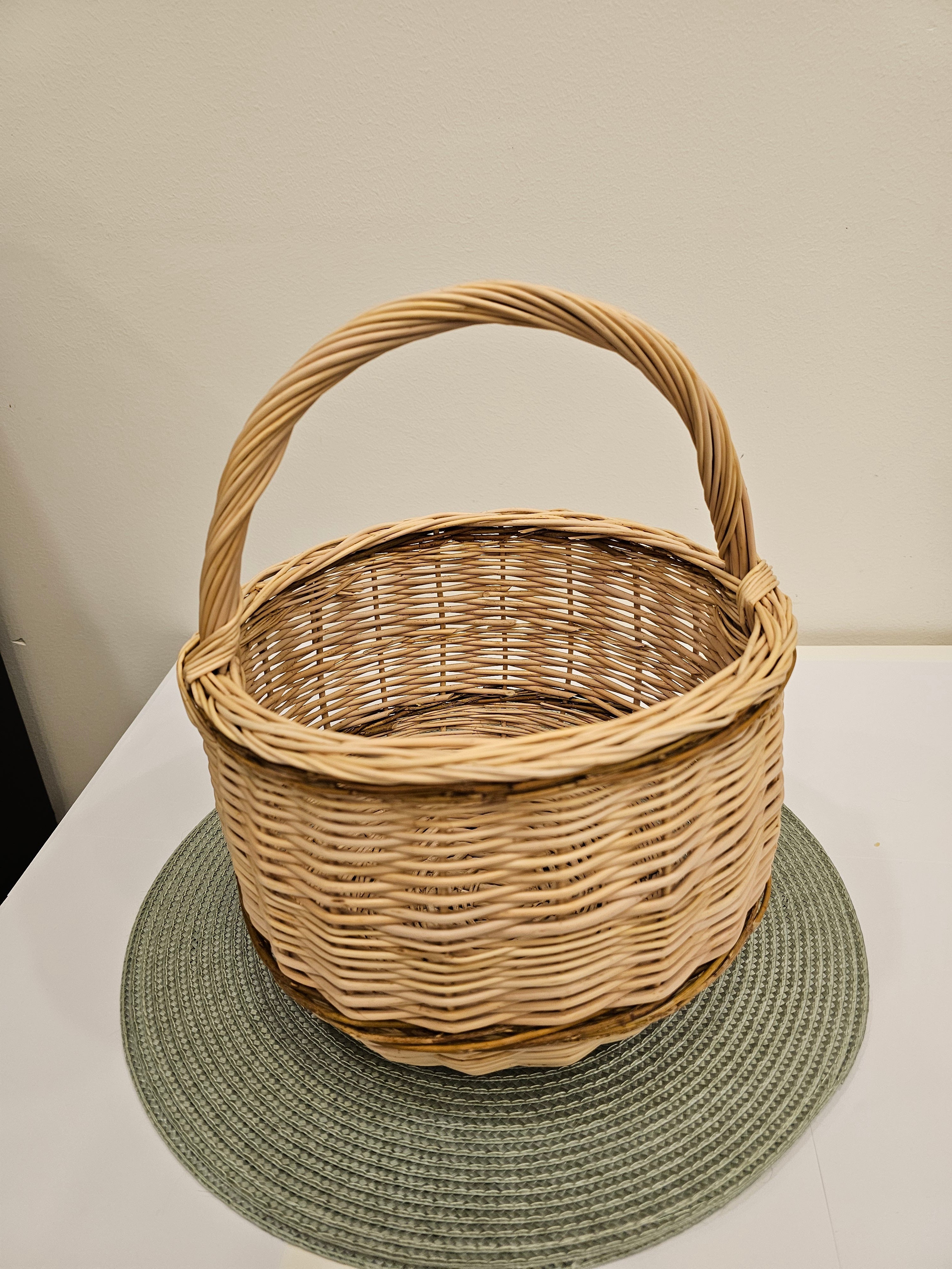 Handmade Wicker Basket - Natural Willow Basket with Handle for Foraging & Storage - NaturelyWoven