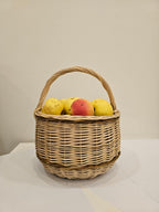 Handmade Wicker Basket - Natural Willow Basket with Handle for Foraging & Storage - NaturelyWoven