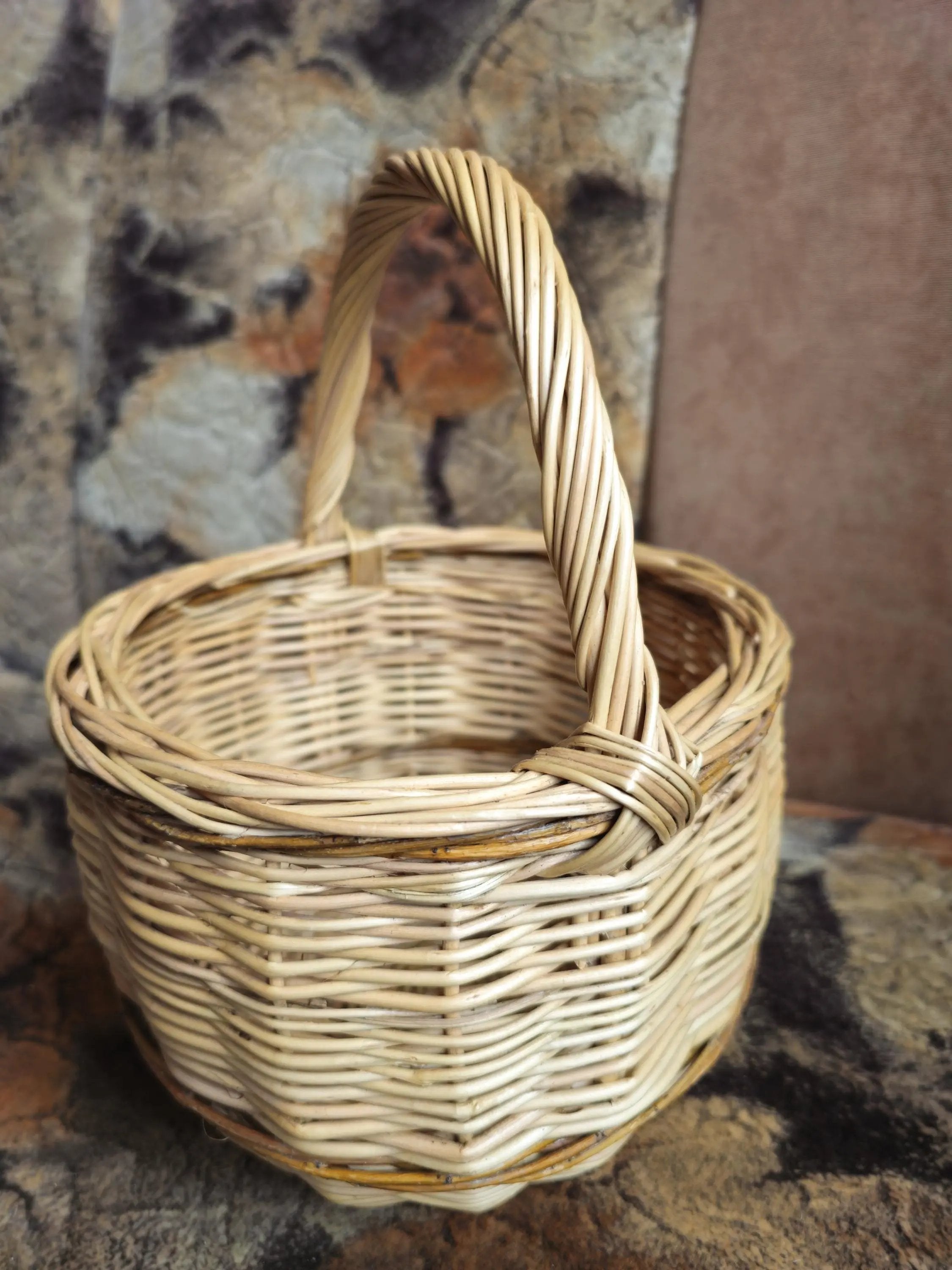 Handmade Wicker Basket - Natural Willow Basket with Handle for Foraging & Storage - NaturelyWoven