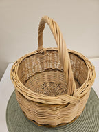 Handmade Wicker Basket - Natural Willow Basket with Handle for Foraging & Storage - NaturelyWoven