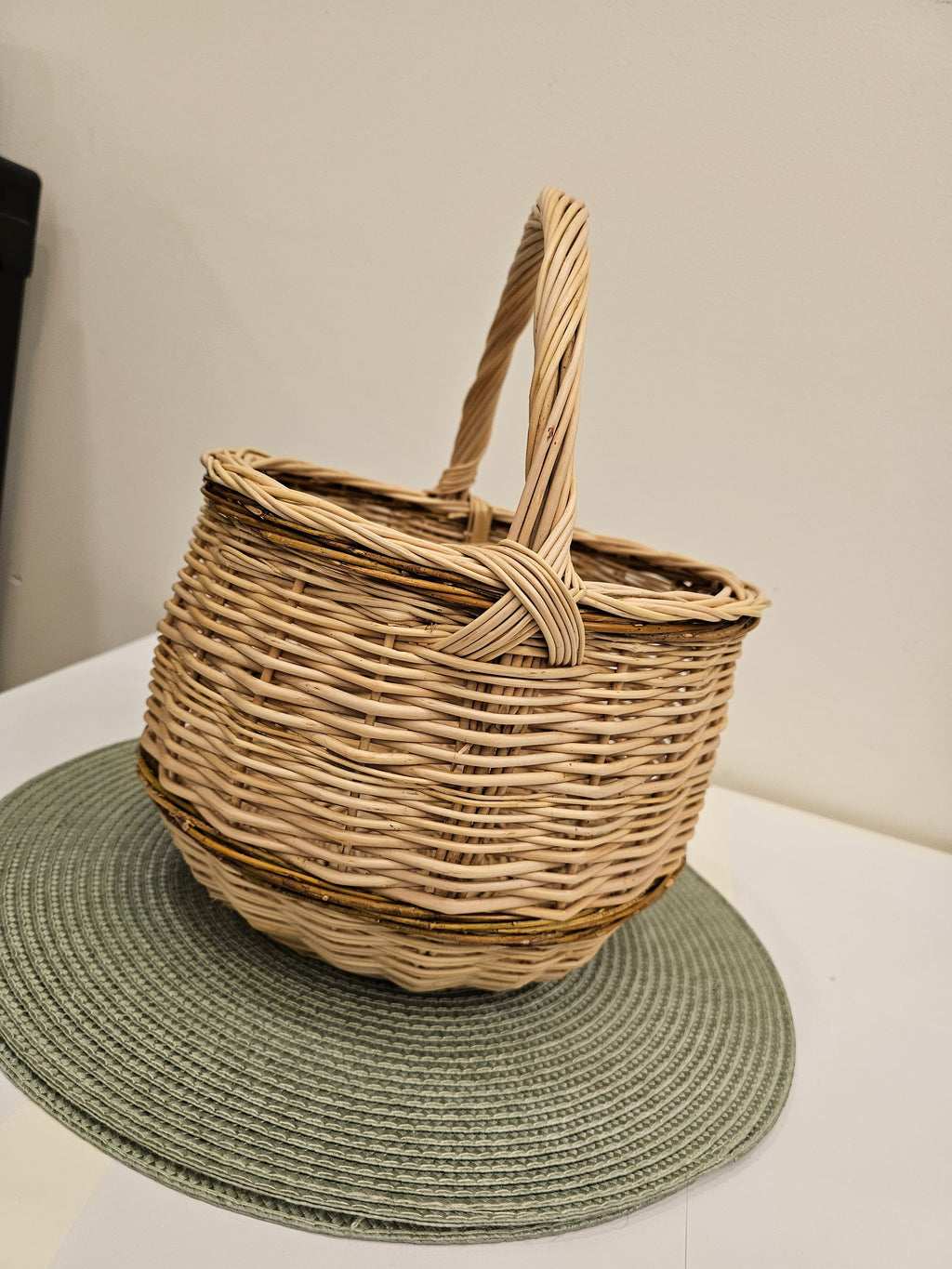 Handmade Wicker Basket - Natural Willow Basket with Handle for Foraging & Storage - NaturelyWoven
