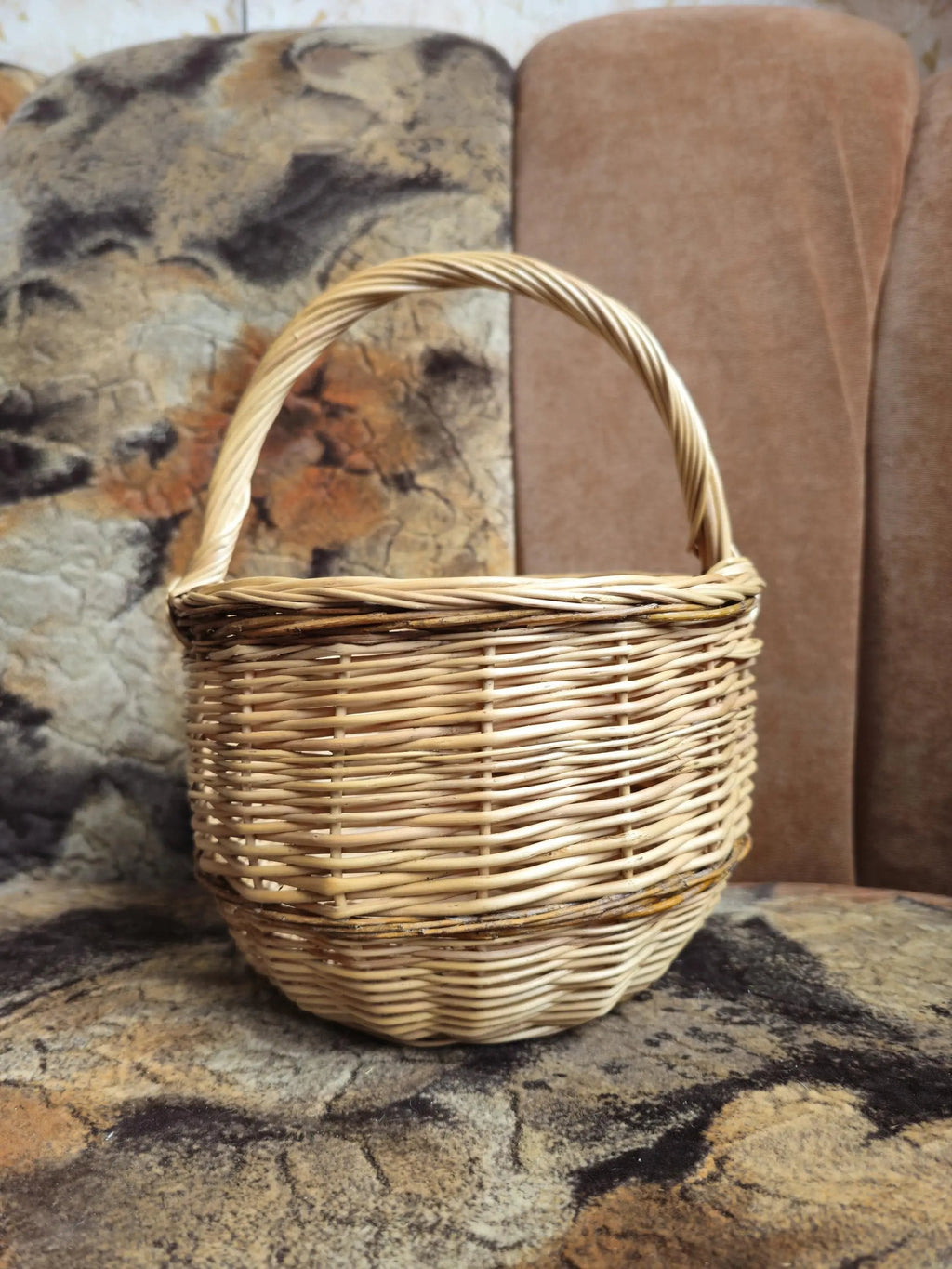 Handmade Wicker Basket - Natural Willow Basket with Handle for Foraging & Storage - NaturelyWoven