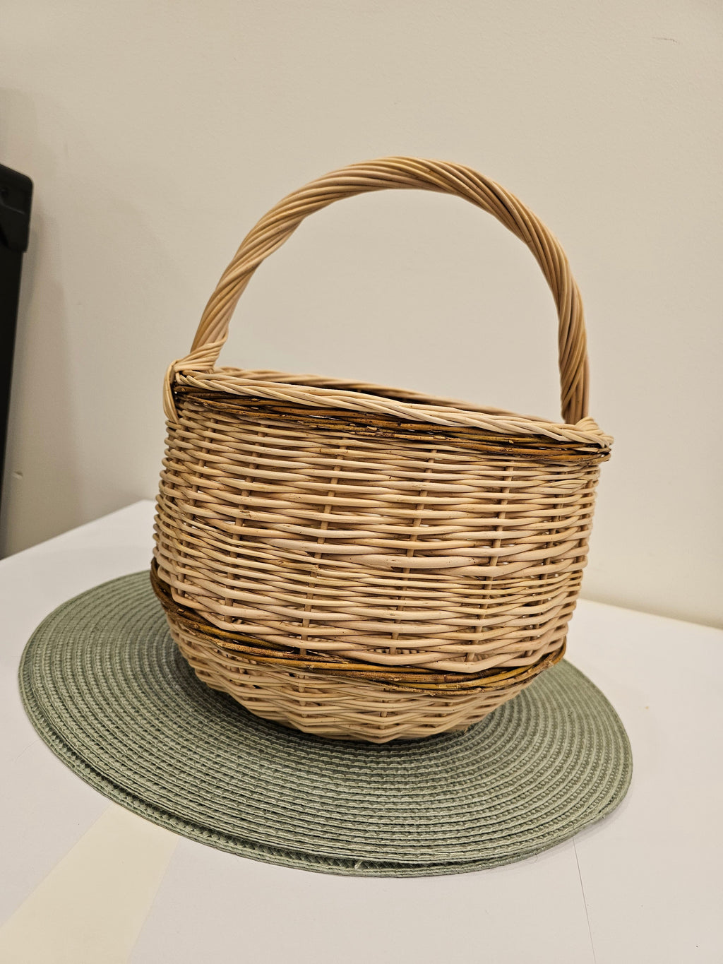 Handmade Wicker Basket - Natural Willow Basket with Handle for Foraging & Storage - NaturelyWoven