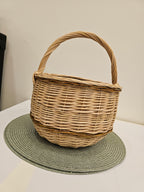 Handmade Wicker Basket - Natural Willow Basket with Handle for Foraging & Storage - NaturelyWoven