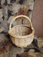 Handmade Wicker Basket - Natural Willow Basket with Handle for Foraging & Storage - NaturelyWoven