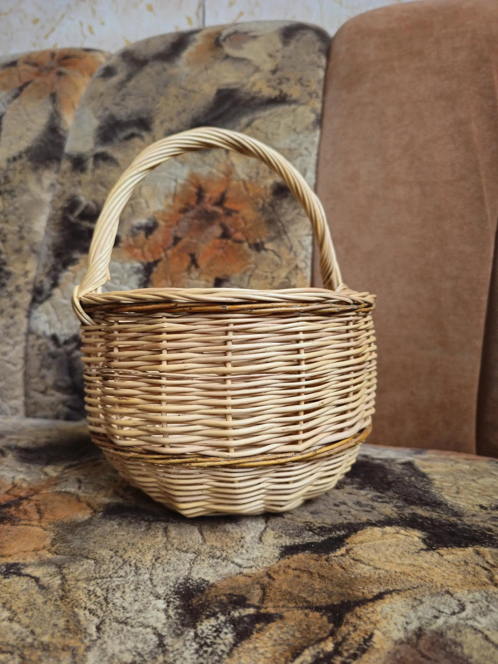 Handmade Wicker Basket - Natural Willow Basket with Handle for Foraging & Storage - NaturelyWoven