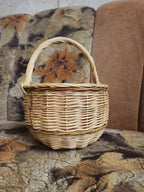 Handmade Wicker Basket - Natural Willow Basket with Handle for Foraging & Storage - NaturelyWoven
