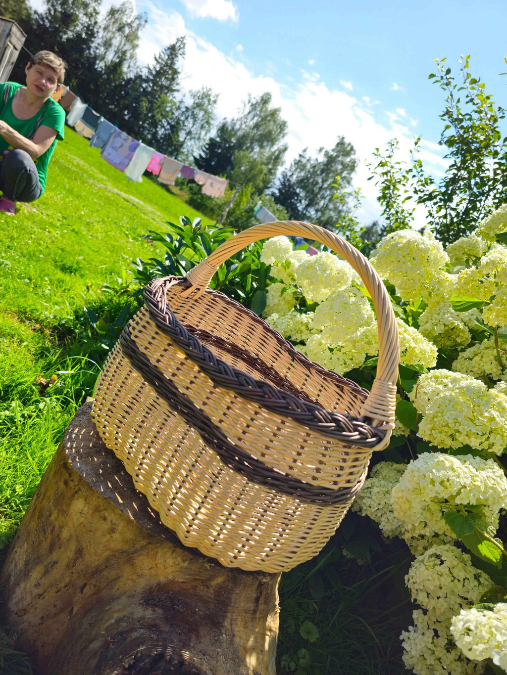 Wicker basket 018b - NaturelyWoven wicker - handmade