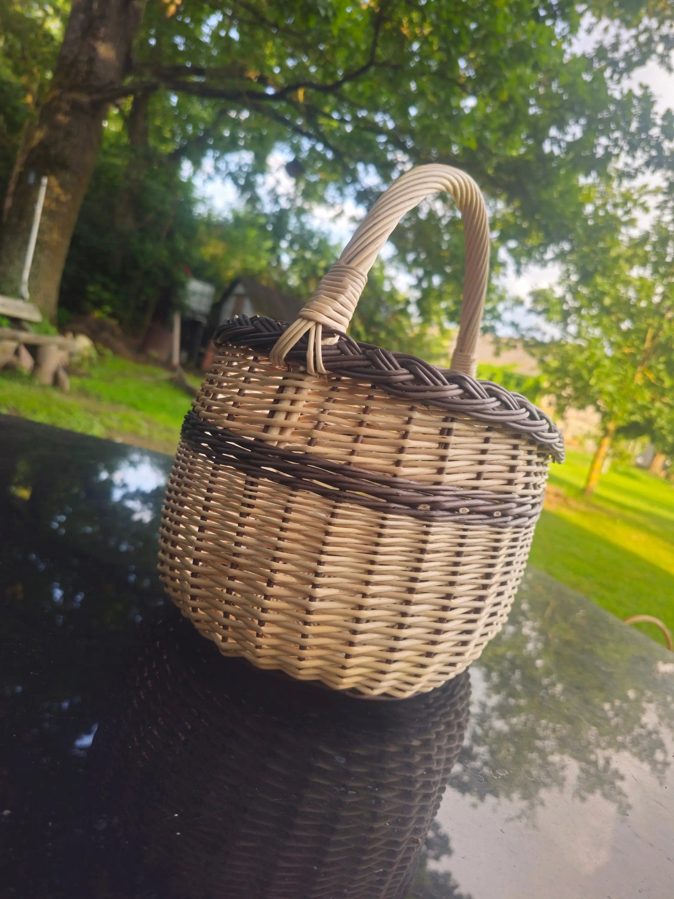 Rustic Natural Willow Foraging Basket - Handmade Wicker - NaturelyWoven
