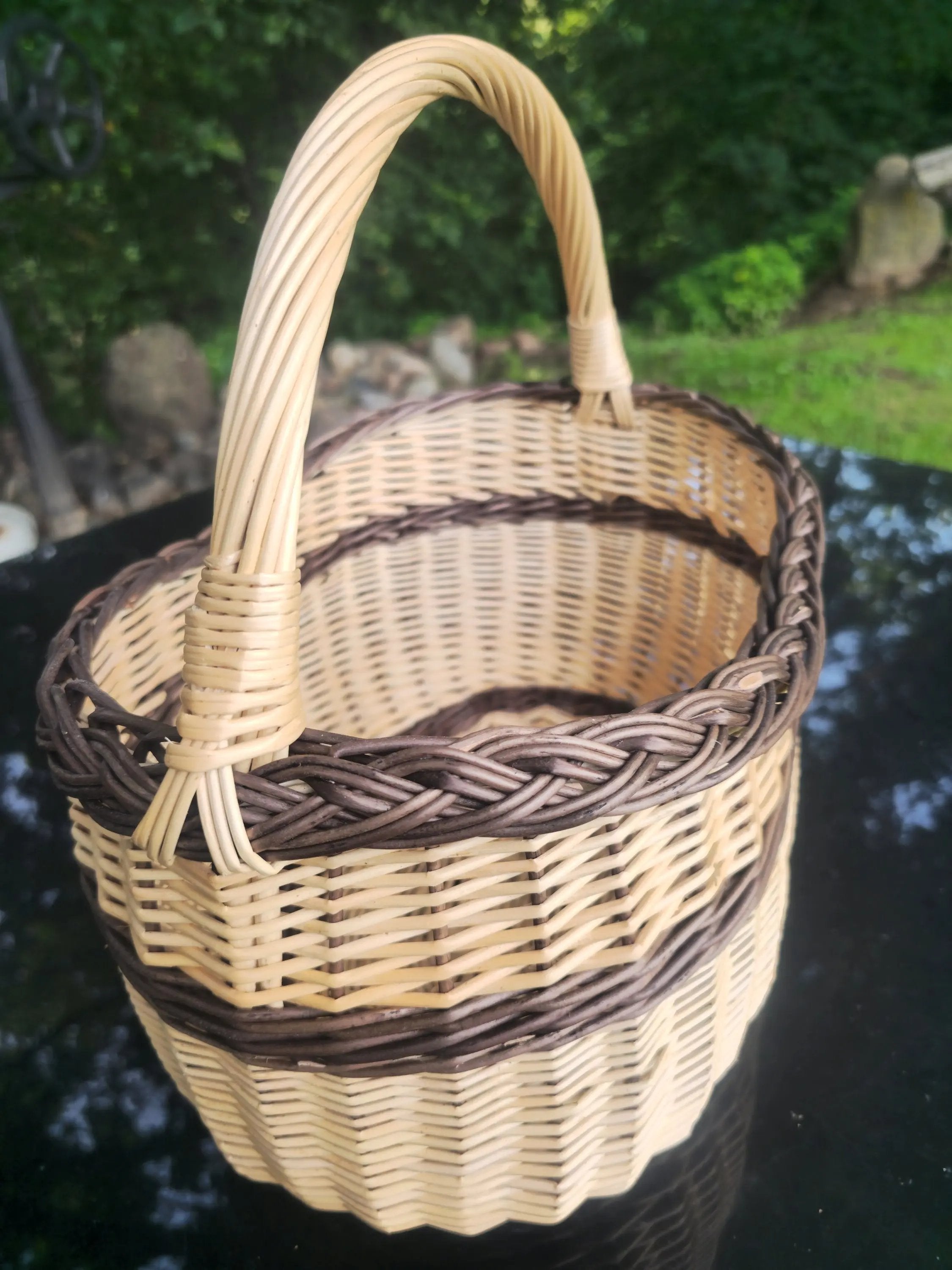 Rustic Natural Willow Foraging Basket - Handmade Wicker - NaturelyWoven