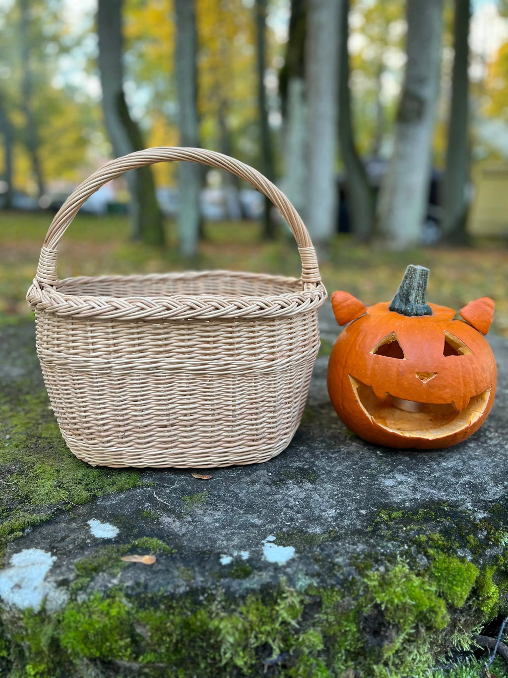 Handmade Wicker Basket - Rustic Oval Willow Basket for Picnic & Storage - NaturelyWoven