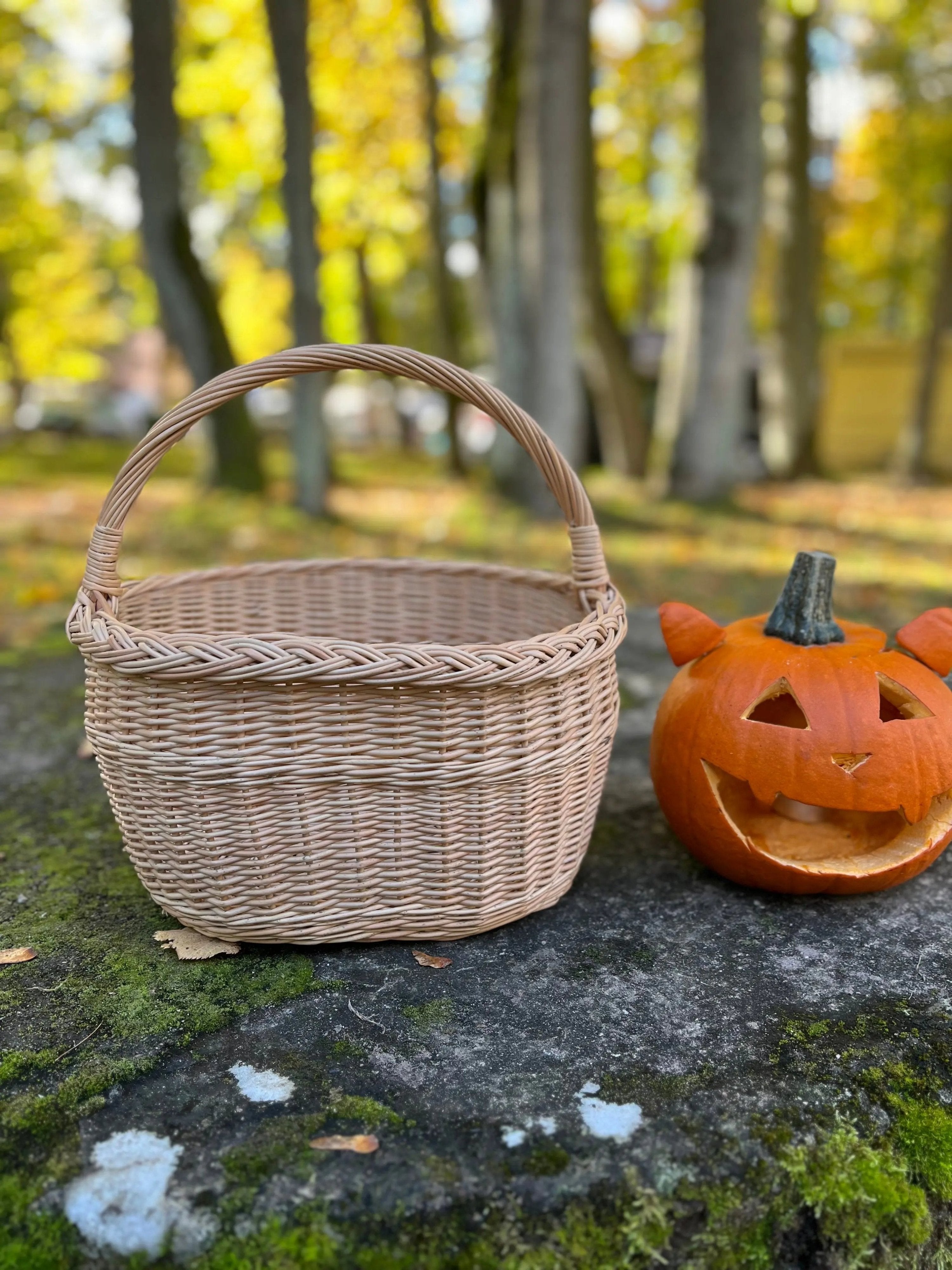 Handmade Wicker Basket - Rustic Oval Willow Basket for Picnic & Storage - NaturelyWoven