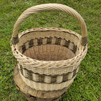 Handmade Wicker Basket - Tall Rustic Storage Basket With Handle - NaturelyWoven