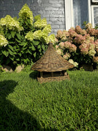 Handmade Wicker Bird Feeder – Rustic Willow Garden Feeder with Roof - NaturelyWoven